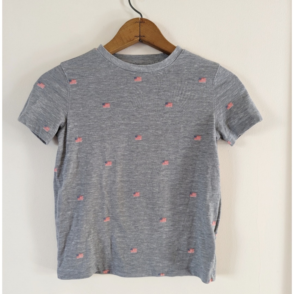 Boys Old Navy American Flag Print Tee Shirt - Size 6-7